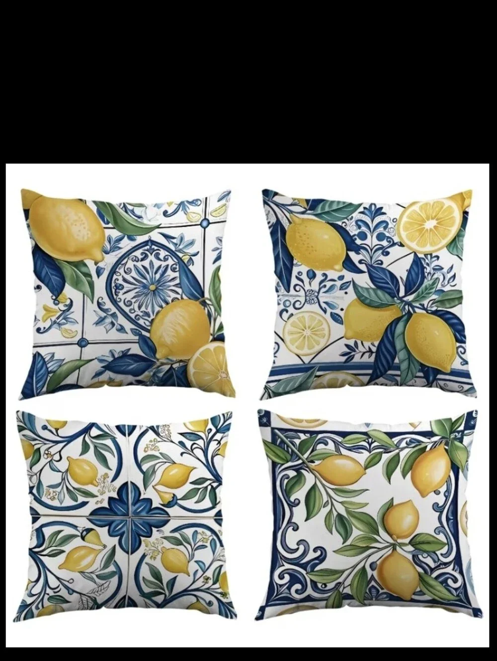 Beautiful Lemon 🍋 Decor 4pc Pillow Cases NEW(pillow Insert Not Included)
